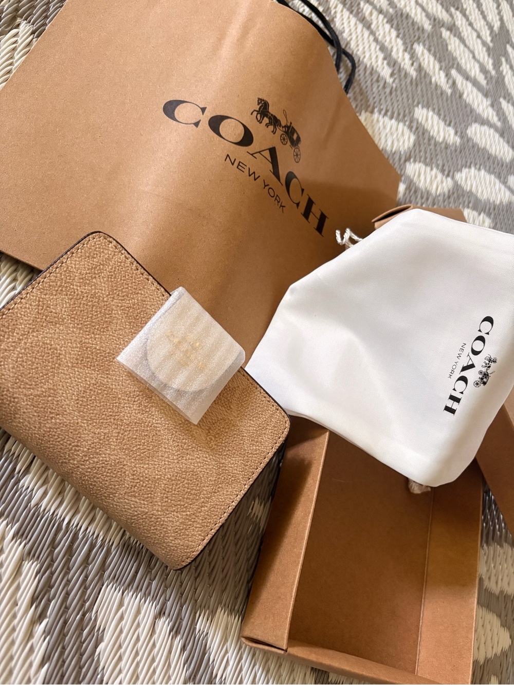 Coach Beige Compact Wallet